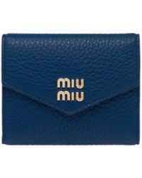 Miu Miu Small Leather Wallet in Black | Lyst