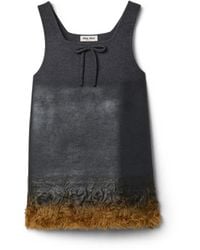 Miu Miu - Double Wool And Shearling Dress - Lyst