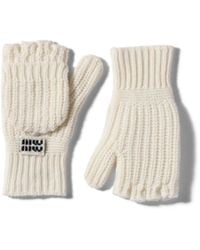 Miu Miu - Wool And Cashmere Fingerless Gloves, Size 7 - Lyst