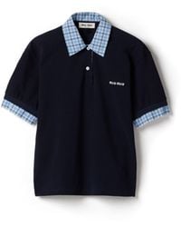 Miu Miu - Miumiu Layered-Effect Cotton Polo Shirt - Lyst