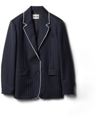 Miu Miu - Single-Breasted Pinstriped Jacquard Jacket - Lyst