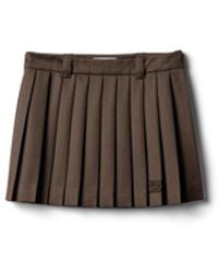 Miu Miu - Pleated Cover Fabric Miniskirt - Lyst