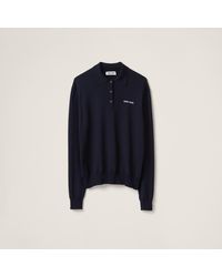Miu Miu - Wool Knit Polo Shirt - Lyst