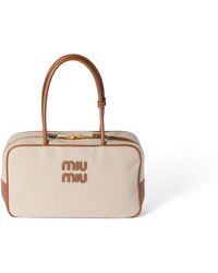 Miu Miu - Beau Canvas And Leather Bag - Lyst