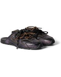 Miu Miu - New Balance X 530 Sl Deco Calf Leather Mules - Lyst