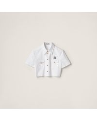 Miu Miu - Cropped Poplin Shirt - Lyst
