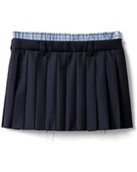 Miu Miu - Pleated Batavia Miniskirt - Lyst