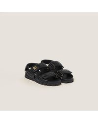 Miu Miu - Sporty Matelassé Nappa Leather Sandals - Lyst