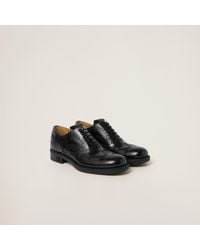 Miu Miu - Black Leather Churchs X Lace-up Shoes - Lyst