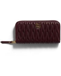 Miu Miu - Large Matelassé Nappa Leather Wallet - Lyst