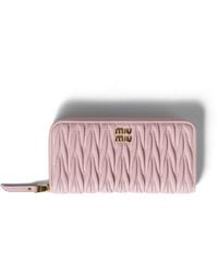 Miu Miu - Large Matelassé Nappa Leather Wallet - Lyst