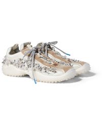 Miu Miu - Bubble Embroidered Technical Fabric And Suede Sneakers - Lyst
