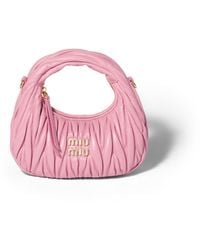 Miu Miu - Wander Matelassé Nappa Leather Hobo Mini-Bag - Lyst
