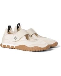 Miu Miu - Tyre Technical Fabric And Suede Ballerinas - Lyst