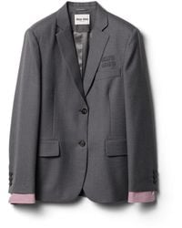 Miu Miu - Single-Breasted Gabardine Jacket - Lyst