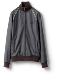Miu Miu - Pinstriped Zipper Blouson Jacket - Lyst