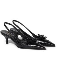 Miu Miu - Crocodile Embossed Calfskin Slingback Pumps - Lyst