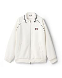 Miu Miu - Bonded Cotton Piqué Blouson Jacket - Lyst