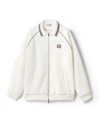 Miu Miu - Bonded Cotton Piqué Blouson Jacket - Lyst