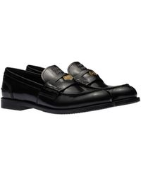 Miu Miu - Brushed Leather Penny Loafers - Lyst