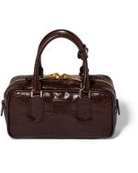 Miu Miu - Arcadie Crocodile Embossed Calfskin Bag - Lyst