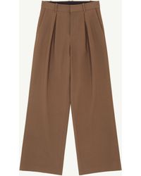 MM6 by Maison Margiela - Mannequin Label Wool Blend Pleated Trousers - Lyst