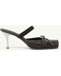 MM6 by Maison Margiela - Square-Toe Leather Ballerina Mules - Lyst