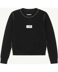 MM6 by Maison Margiela - Contrast-Trimmed Wool Blend Knit Jumper - Lyst