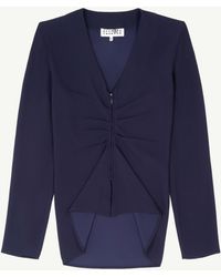 MM6 by Maison Margiela - Gathered V-Neck Top - Lyst