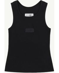 MM6 by Maison Margiela - Ribbed Jersey Tank Top - Lyst
