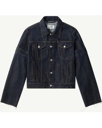 MM6 by Maison Margiela - Flipped Sleeve Denim Jacket - Lyst