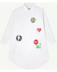 MM6 by Maison Margiela - Sticker-Print Cotton Poplin Dress - Lyst