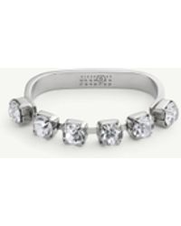 MM6 by Maison Margiela - Rhinestone Two-Finger Ring - Lyst