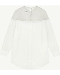 MM6 by Maison Margiela - High-Cut Cotton Poplin Shirt - Lyst