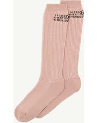 MM6 by Maison Margiela - Rib Knee-High Socks - Lyst