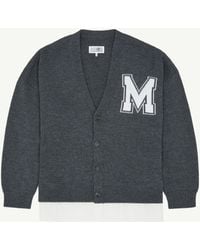 MM6 by Maison Margiela - Two-In-One Knit Cardigan - Lyst