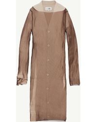 MM6 by Maison Margiela - Mehrlagiges Geripptes Midikleid, Frau, Größe - Lyst