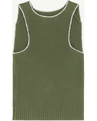 MM6 by Maison Margiela - Ribbed Knit Sleeveless Top - Lyst