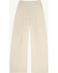 MM6 by Maison Margiela - Light Cotton Twill Wide-Leg Trousers - Lyst