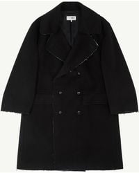 MM6 by Maison Margiela - Raw-Edge Wool Coat - Lyst