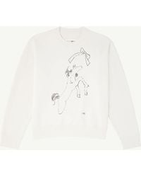 MM6 by Maison Margiela - Horse Print Unbrushed Cotton Sweatshirt - Lyst