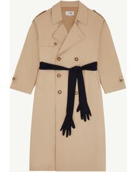 MM6 by Maison Margiela - Cotton Trench Coat With Gloves - Lyst