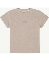 MM6 by Maison Margiela - Wool Blend Rib Jersey T-Shirt - Lyst