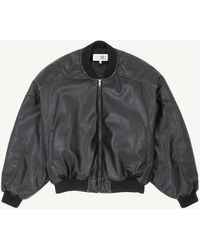 MM6 by Maison Margiela - Faux Leather Jacket With Rib-Knit Trim - Lyst
