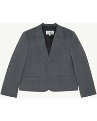 MM6 by Maison Margiela - Cropped Wool Blend Blazer - Lyst