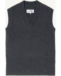 MM6 by Maison Margiela - Merino Wool Knitted Gilet - Lyst