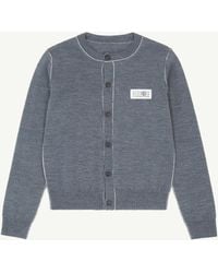 MM6 by Maison Margiela - Button-Front Wool Blend Knit Cardigan - Lyst