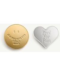 MM6 by Maison Margiela - Souvenir Sticker Two-Tone Earrings - Lyst