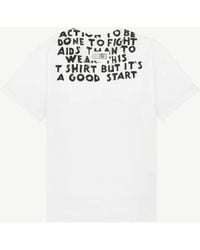 MM6 by Maison Margiela - Aids T-Shirt Mit V-Ausschnitt, Mann, Größe - Lyst