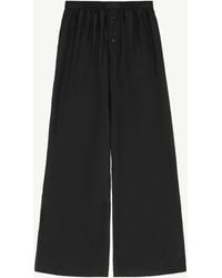 MM6 by Maison Margiela - High Waist Silk Trousers - Lyst
